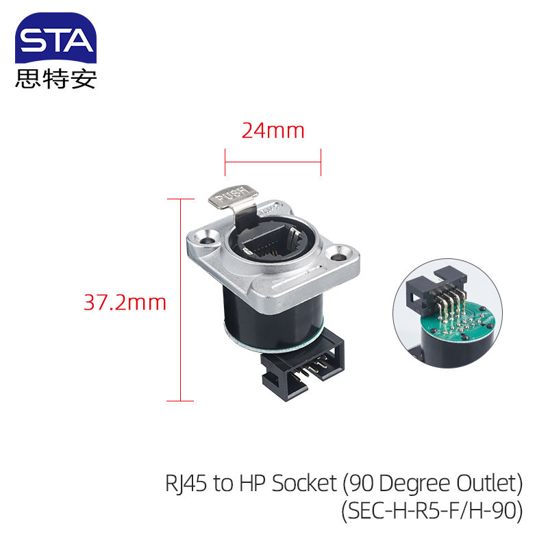 RJ45 a Conector HP (Salida de 90 Grados)