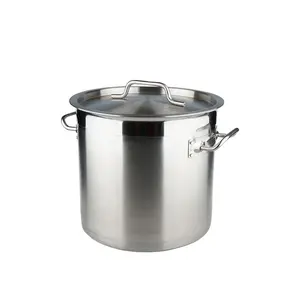 Manufacturer Commercial 304 Stainless Steel Soup And Stock Pot Big Cooking Pot Large Restaurant Pots