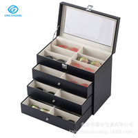 Top vente plusieurs paires étuis à lunettes oeil verre lunettes présentoir lunettes de soleil organisateur de stockage 24 fentes boîte en cuir