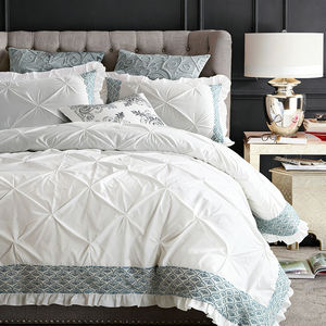 Parure de lit en coton égyptien blanc, luxe hôtelier, taille Queen, vente en gros, draps, taies d'oreiller, housses de couette - Product Image 1