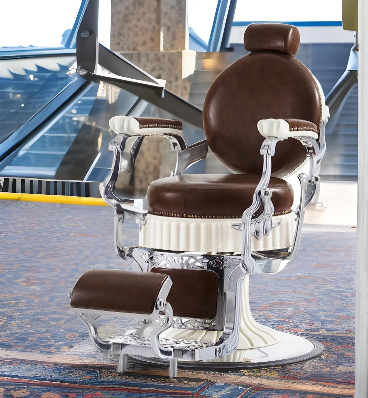 Salon furniture Heavy duty hydraulic quality leather Modern styling Beauty barbershop barber chair