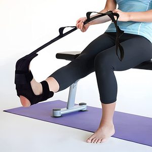 Sangle d'étirement de yoga OEM noire réglable pour le fitness et le remodelage corporel - Product Image 4