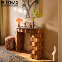 Meubles WISEMAX, table console en marbre et bois de style nordique luxueux pour salon, hôtel, bureau, restaurant, villa