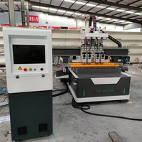Enrutador Cnc de madera Cmc rotativo de cabezales múltiples, enrutador Cnc de pórtico doble 3D de 4 ejes, máquina enrutadora para mesa de vacío de madera