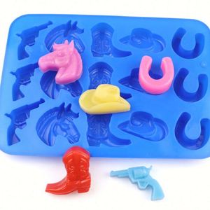 Moule en silicone écologique personnalisé avec logo, 15 cavités, forme chapeau de cowboy, pour gâteau, dentelle traditionnelle, fleur, OEM/ODM - Product Image 1