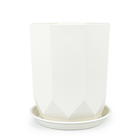 Nouveauté : Pots de fleurs carrés hauts en plastique PP avec trou de drainage, durables, capacité de 36,33 L, design moderne pour la maison et les étagères de jardin