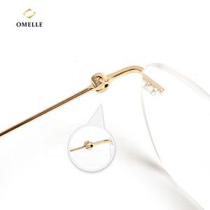 女性のためのホットセールラウンドリムレス光学メガネ近視読書デモレンズ眼鏡フレーム - Product Image 5