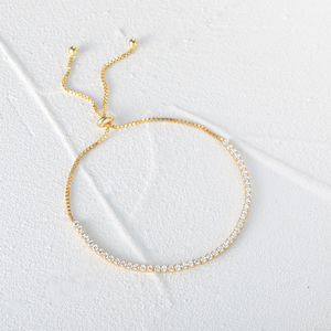 CANNER Pulsera de tenis ajustable de plata de ley 925 con moissanita y circonita 5A, chapada en oro, para mujer y niña, regalos - Product Image 4