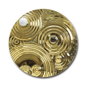 Gran oferta círculo oro gota de agua <span class=keywords><strong>estilo</strong></span> <span class=keywords><strong>Industrial</strong></span> rústico Metal 3D decoración de pared para decoración de Hotel - Product Image 1
