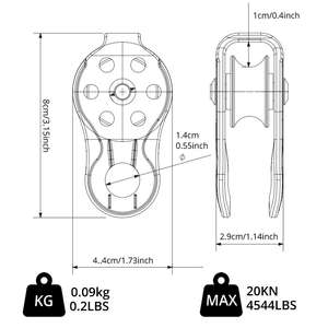 Poulie de sauvetage en aluminium pour haute altitude, fixation latérale, pour escalade, alpinisme, <span class=keywords><strong>camping</strong></span> et randonnée – Vente directe usine - Product Image 3