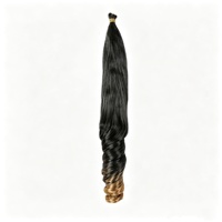 Extensions de tresses au crochet en fibre haute température, style dreadlocks, ondulations lâches françaises, pointe droite, extrémités bouclées lâches, 24 pouces, 150g