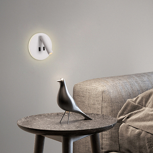 Lámpara de pared LED moderna con candelabro de pared redondo con cabezal de punto ajustable para cabecera de dormitorio - Product Image 4