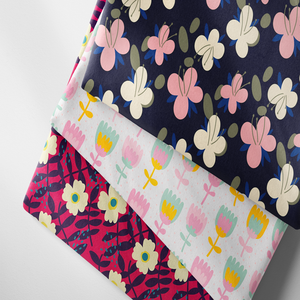 <span class=keywords><strong>Tela</strong></span> de popelina de algodón personalizada para niños Impresión digital con flores lindas Diseños abstractos Diseño popular para ropa de niños - Product Image 3