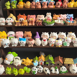 Figurines miniatures en résine 3D de dessin animé, corgi, ours, mouton, cochon, canard, fesses d'animaux, style de personnage, cupcakes, jouets pour enfants, ornements - Product Image 3