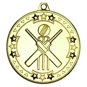 Novo design personalizado fundição esporte metal críquete troféus e medalhas