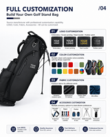 Sac de golf à bandoulière en cuir PU, fabrication directe d'usine OEM, logo personnalisé, couleur personnalisée, imperméable, durable, léger, grande capacité