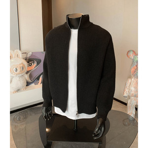 Chaquetas de Punto con Cierre para Hombre al por Mayor, Estilo Coreano, Cuello Alto, Cárdigan de Punto para Otoño e Invierno, con Logotipo Personalizado - Product Image 4