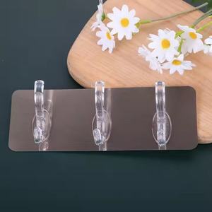 Porte-manteau mural multifonctionnel en PC, design classique à trois rangées, finition brossée, pour la maison, le bureau, les mariages et la salle de bain - Product Image 3