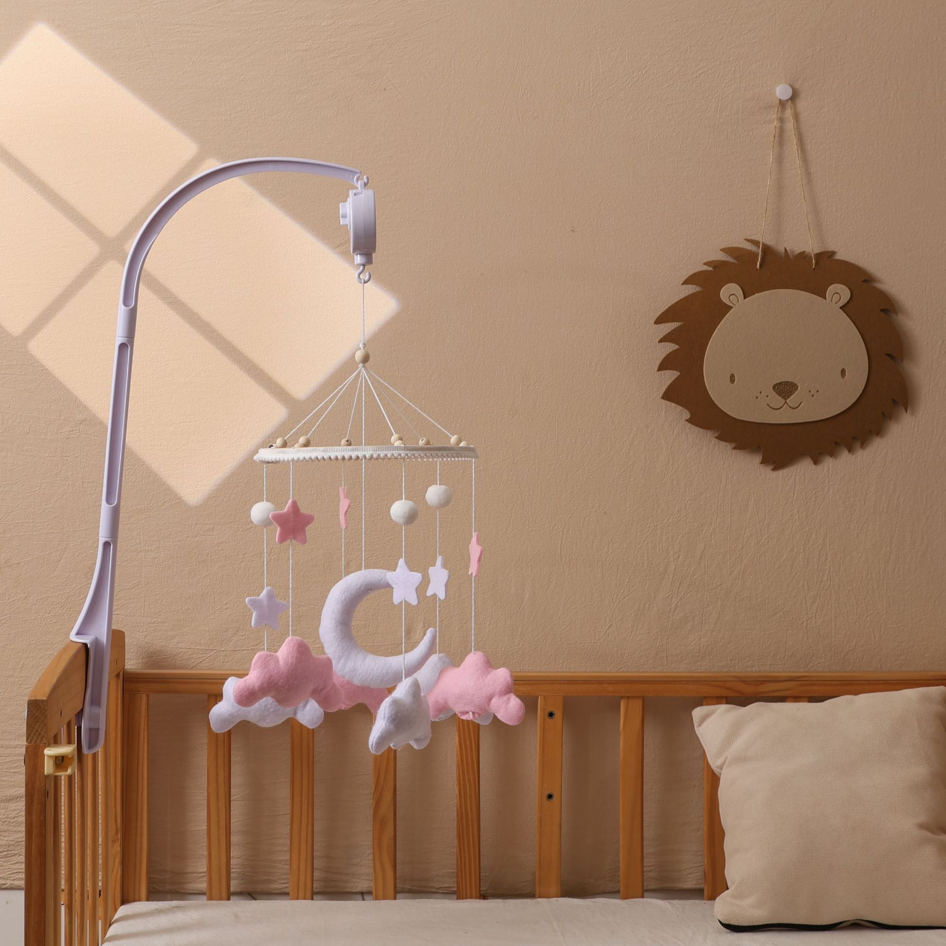 Carillon con supporto in plastica, campanello da letto con nuvola rosa