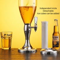 Distributeur de bière portable LED de haute qualité 3L Or Qualité alimentaire Alimenté par énergie solaire Robinet en céramique Réfrigération électrique/glace