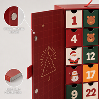 Boîte de calendrier de l'avent de Noël de luxe personnalisée avec 24 tiroirs pour emballage cosmétique, boîte cadeau vide pour compte à rebours, vente en gros