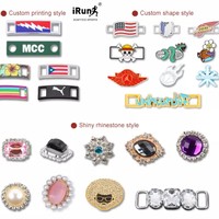 IRun Dubraes en métal gravé et imprimé avec logo, attache de lacet pour baskets, accessoires de décoration et breloques