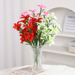 ช่อดอกฟรีเซียประดิษฐ์ สีแดง ขาว ชมพู สำหรับตกแต่งบ้านและสำนักงาน - Product Image 1