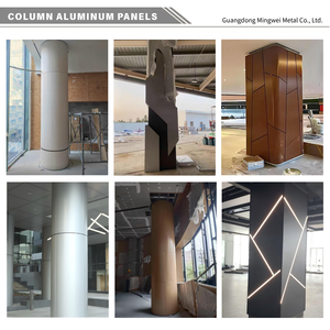 Doğal görünüm iç tasarım ve sıcak dekorasyon için ahşap tahıl alüminyum sütun sarma - Product Image 4