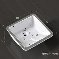 Lavabo intégré moderne pour balcon Lavabo en céramique rectangulaire sous le comptoir avec planche à laver