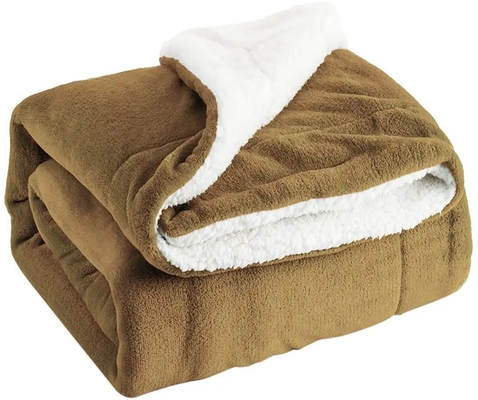 ผ้าห่มเชอร์ปาโพลีเอสเตอร์สำหรับฤดูหนาว,ผ้าห่มขนแกะผ้าสักหลาดสองชั้นตัวอย่างฟรี