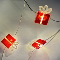 Weihnachtsfeier Innenraum-Stern-Schneeflocken-Geschenkbox LED-Lichterkette Dekorative Feengirlande Nachtlicht für Party Hochzeit