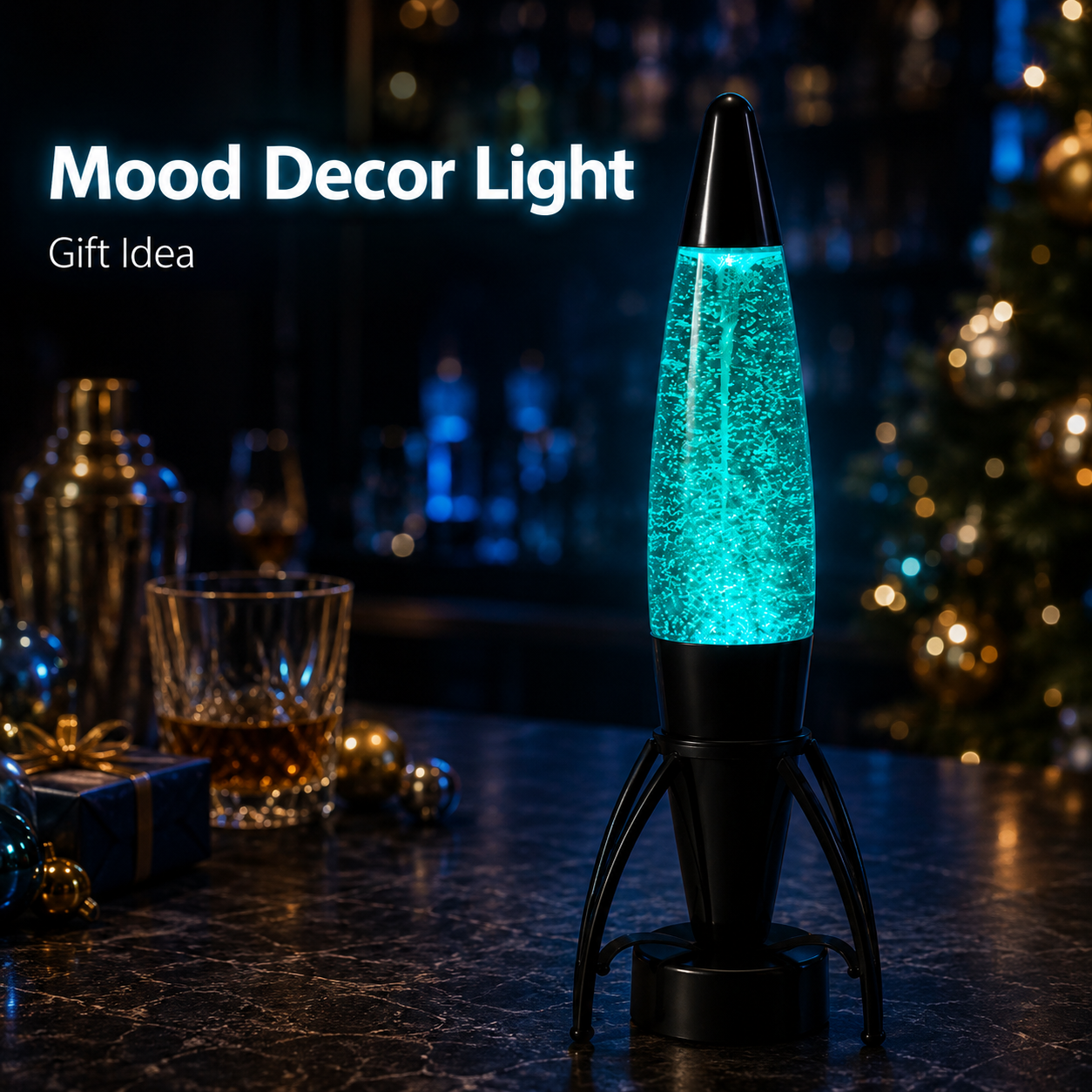 Plastic Rocket Night Light Color Changing LED Decorative Lamp Battery Operated 7 Colors for Desk Room Holiday Gift