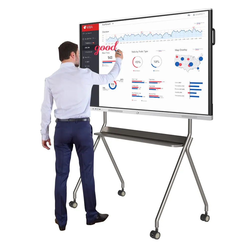 55 65 75 86 Inch touch screen digital smart class board interactive whiteboard interactive flat panel smart board