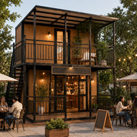 Maison conteneur extensible sur roues, 2 étages, 20 pieds, 3 chambres, double aile, préfabriquée
