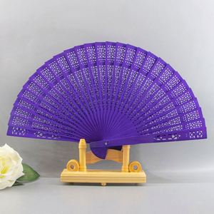 Multicolor Wooden Folding Handheld Fan Vintage Bamboo Carved Fans for Wedding Birthday Parties Promotional Party Supplies - Product Image 4