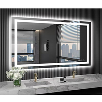 Miroirs de Salle de Bain Intelligents Modernes à LED OEM, Dégivrants Rectangulaires, Tactiles, Dimmer Intégré, Rétroéclairés, Sans Cadre