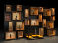 Présentoir à vin Artworld Vitrine murale flottante Présentoir à vin personnalisé avec lumière LED