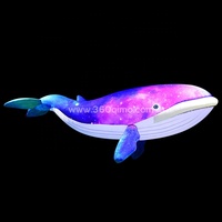 Meilleure vente baleine gonflable géante bleue, publicité requin gonflable pour affichage statue grand poisson d'océan suspendu décoration LED