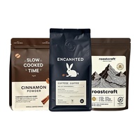 Sachets d'emballage autoportants refermables à fermeture éclair en aluminium à huit soudures latérales pour grains de café, chips, gelée et aliments pour animaux de compagnie