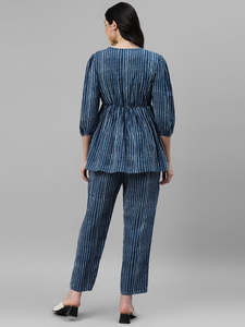 Women <b>Tie</b>-<b>Dye</b> Ankle Length Top With Trouser Half Sleeve Cord <b>Set</b> For Women Cotton Long Jumpsuits Western Dress for Women Stylish - Product Image 4