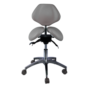 Dental Twin Saddle Stool Ergonomic Doctor Chair Adjustable PU Leather Medical Stool with Wheels for Clinic Salon - Product Image 1