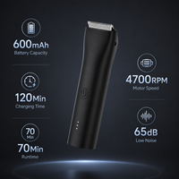Tondeuse corporelle électrique haut de gamme OEM ODM, étanche IPX7, tondeuse à poils pubiens en céramique, tondeuse pour zones sensibles, écran LED, USB Type-C