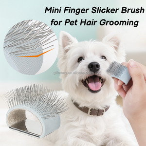 Mini Brosse de toilettage pour animaux de compagnie, peigne démêlant doux à doigt avec picots courbés pour l'élimination des poils - Product Image 2