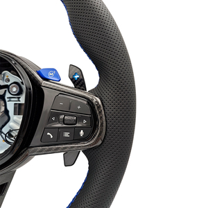 Volante Deportivo LCI de Cuero con Botones Azules M1 M2 para <span class=keywords><strong>BMW</strong></span> X5 G05 X6 G06 G20 G22 G30 M2 G87 M3 G80 M4 G82 G42 M5 F90 F97 M340i - Product Image 5