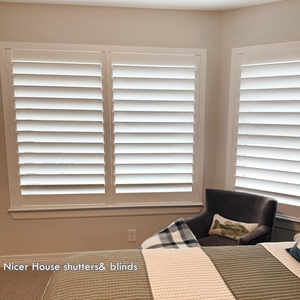 Volets de fenêtre sur mesure en PVC et aluminium, panneaux à persiennes, volets horizontaux en <span class=keywords><strong>bois</strong></span> de style français, fabrication chinoise - Product Image 3