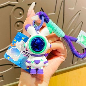 Cartoon Heart Rate Cool Lightning Rabbit Keychain Female <b>Car</b> Astronaut <b>Doll</b> Wrist Rope Keyring Bag Charm Pendant Accessory Gift - Product Image 5