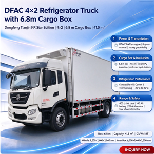 Camion frigorifique DFAC 4x2 |   Liste <span class=keywords><strong>de</strong></span> prix des camions frigorifiques <span class=keywords><strong>de</strong></span> 18 tonnes |   Fabricant <span class=keywords><strong>de</strong></span> camions pour la chaîne du froid des aliments surgelés - Product Image 1
