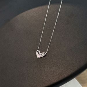 Collier pendentif cœur en argent sterling 925, chaîne à maillons, zircone rose 5A, bijoux fins de créateur Dylam, nouvelle collection, résistant au ternissement. - Product Image 6