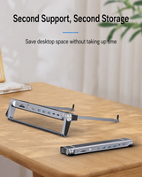 9'u 1 arada USB C Bağlantı İstasyonu Laptop Standı HDMI 4K 30Hz 100W PD Gigabit Ethernet SD TF Hub MacBook Laptop için