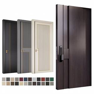 Porte d'entrée pivotante moderne en bois de style européen avec serrure intelligente pour hôtel et villa - Product Image 3